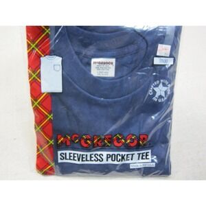 Vintage McGregor Sleeveless Pocket Tee Blue Muscle Shirt Men's Large 80s NOS USA